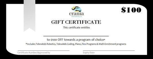 $100 Gift Certificate - Math, Coding, Robotics, Piano Lessons