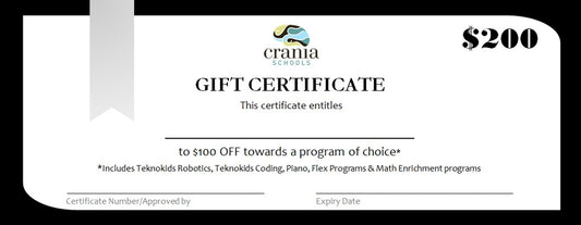 $200 Gift Certificate - Math, Coding, Robotics, Piano Lessons