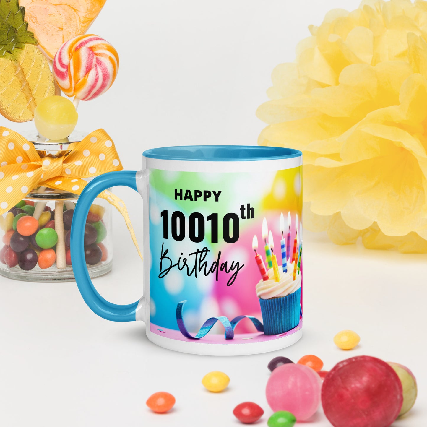 Math - Binary 18th Birthday (Black/Red/Blue/Yellow Mug) - Other Ages Available by Request